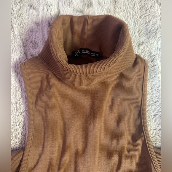 Zara Beige Turtle Neck Dress - Picture 3 of 4
